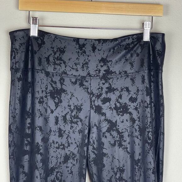 Joseph Ribkoff Size 12 High-Waist Leggings – Black Crackled Pattern, Stretch - Picture 2 of 6